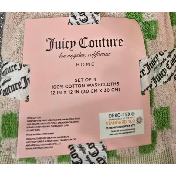 Juicy Couture Home Checkered Hand & WashTowel Set - Picture 3 of 5